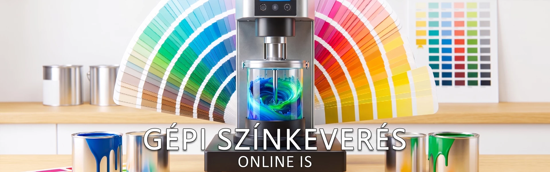 Online gépi színkeverés színmintakártyával és festékkeverő géppel – egyedi festékszínek rendelése, pontos színazonosítás és professzionális festékkeverés online is