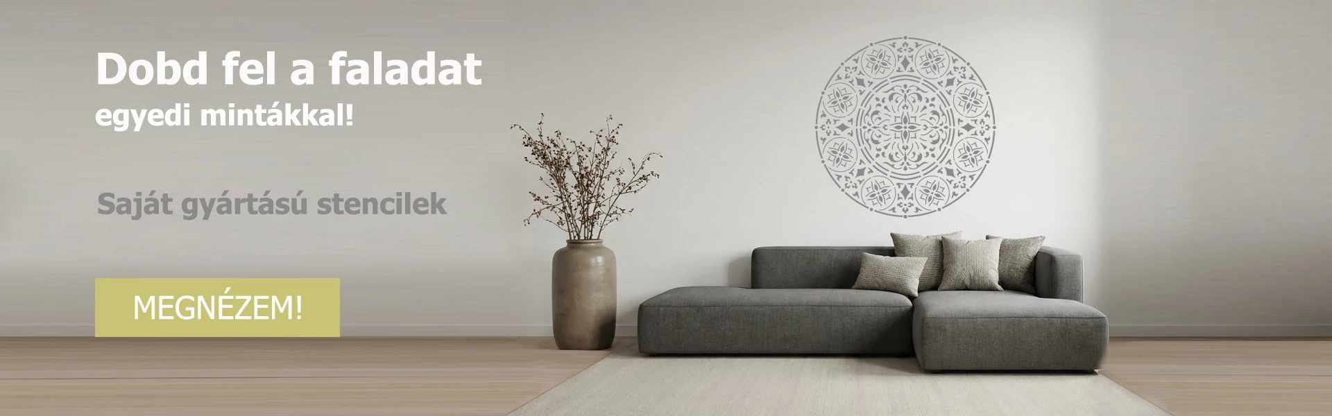 Faldekor stencil egyedi mintás faldekorációhoz – saját gyártású stencilek modern és elegáns beltéri faldekor készítéséhez