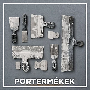 Portermékek kategóriakép glettvasakkal és spatulyákkal – glettanyagok, javítóanyagok, vakolatok és falelőkészítő portermékek felújításhoz és építési munkákhoz