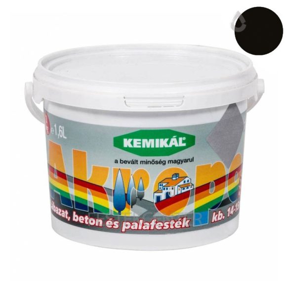 Kemikál Akropol lábazat- pala- és betonfesték - fekete - 4 l