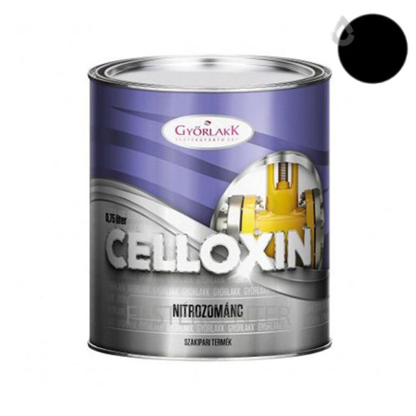 Győrlakk Celloxin 304 nitrozománc - matt fekete - 0,75 l