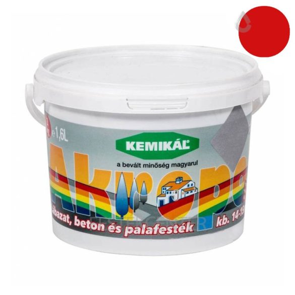 Kemikál Akropol lábazat- pala- és betonfesték - piros - 1,6 l