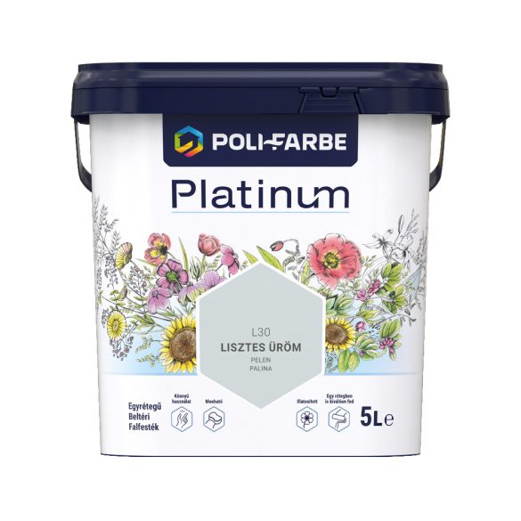 Poli-Farbe Platinum L30 egyrétegű beltéri falfesték - lisztes üröm - 5 l