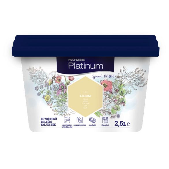 Poli-Farbe Platinum L40 egyrétegű beltéri falfesték - liliom - 2,5 l