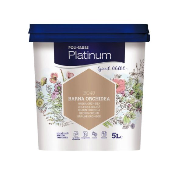 Poli-Farbe Platinum BO40 egyrétegű beltéri falfesték - barna orchidea - 5 l