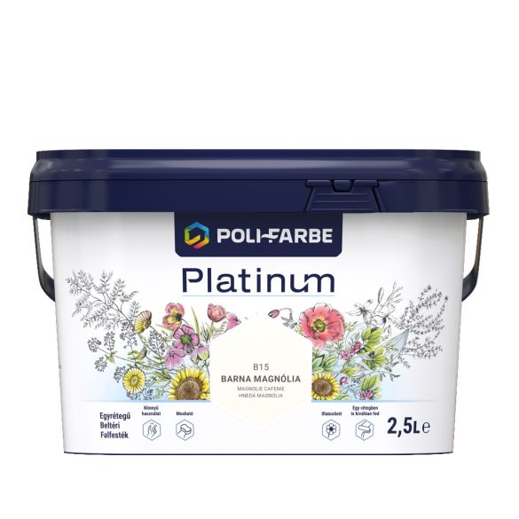 Poli-Farbe Platinum B15 egyrétegű beltéri falfesték - barna magnólia - 2,5 l