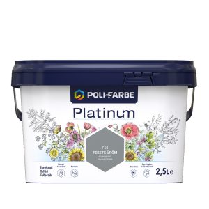 Poli-Farbe Platinum F50 egyrétegű beltéri falfesték - fekete üröm - 2,5 l
