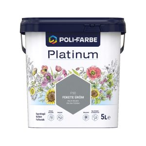 Poli-Farbe Platinum F50 egyrétegű beltéri falfesték - fekete üröm - 5 l