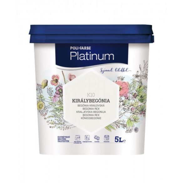 Poli-Farbe Platinum K10 egyrétegű beltéri falfesték - királybegónia - 5 l