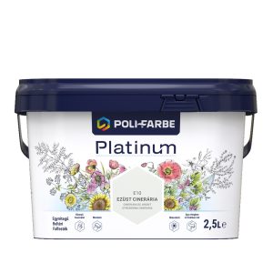 Poli-Farbe Platinum E10 egyrétegű beltéri falfesték - ezüst cinerária - 2,5 l