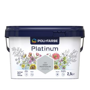 Poli-Farbe Platinum E30 egyrétegű beltéri falfesték - ezüst pázsitszulák - 2,5 l