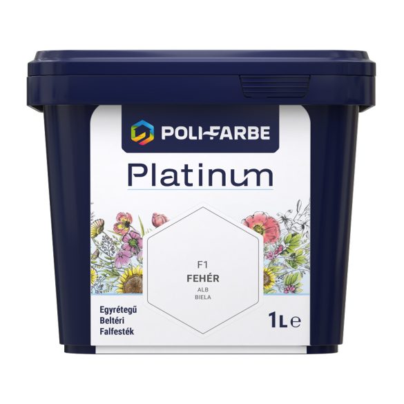 Poli-Farbe Platinum F1 egyrétegű beltéri falfesték - fehér - 1 l