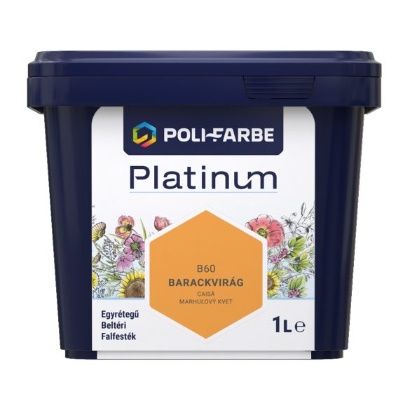 Poli-Farbe Platinum B60 egyrétegű beltéri falfesték - barackvirág - 1 l