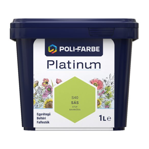 Poli-Farbe Platinum S40 egyrétegű beltéri falfesték - sás - 1 l