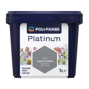 Poli-Farbe Platinum F50 egyrétegű beltéri falfesték - fekete üröm - 1 l