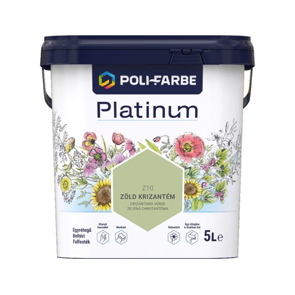 Poli-Farbe Platinum Z10 egyrétegű beltéri falfesték - zöld krizantém - 5 l