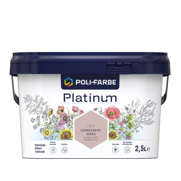 Poli-Farbe Platinum CS70 egyrétegű beltéri falfesték - cseresznyevirág - 2,5 l