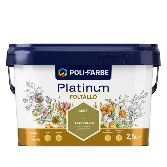 Poli-Farbe Platinum Foltálló beltéri falfesték - Illatos babér I70 - 2,5 l