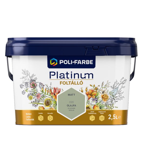 Poli-Farbe Platinum Foltálló beltéri falfesték - Olajfa O20 - 2,5 l