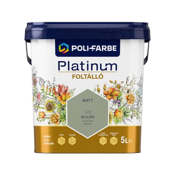 Poli-Farbe Platinum Foltálló beltéri falfesték - Olajfa O20 - 5 l