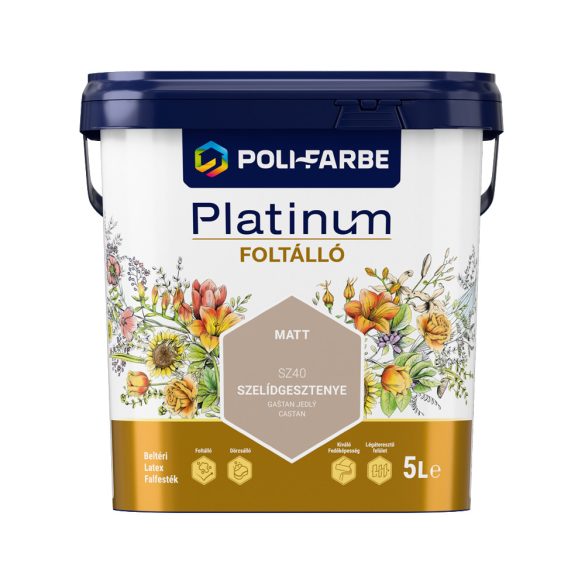 Poli-Farbe Platinum Foltálló beltéri falfesték - Szelídgesztenye SZ40 - 5 l