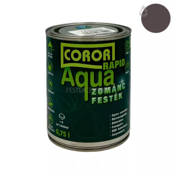 Coror Rapid Aqua Zománcfesték RAL8017 - sötétbarna - 0,75 l