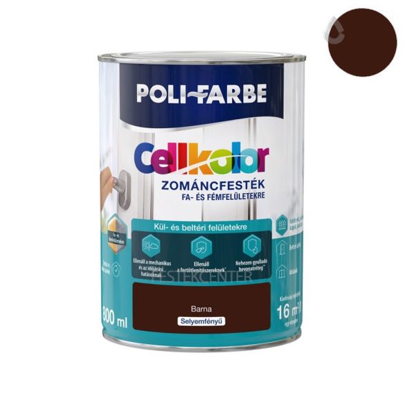 Poli-Farbe CellKolor zománcfesték - barna - 0,8 l