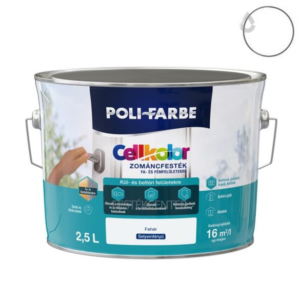 Poli-Farbe CellKolor zománcfesték - fehér - 2,5 l