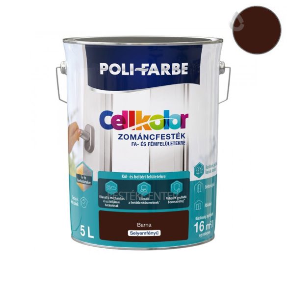 Poli-Farbe CellKolor zománcfesték - barna - 5 l