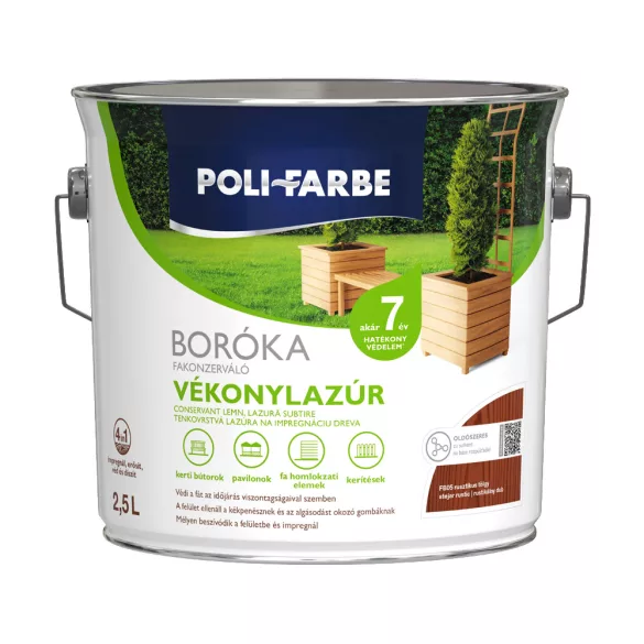 Boróka fakonzerváló vékonylazúr FB05 - rusztikus tölgy - 2,5 l