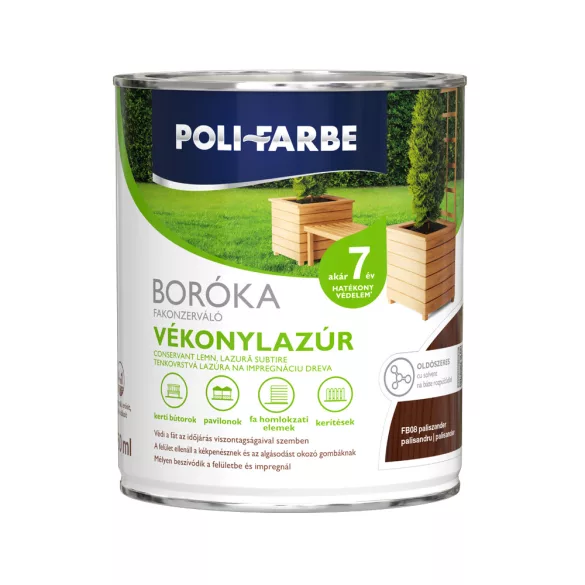 Boróka fakonzerváló vékonylazúr FB08 - paliszander - 0,75 l