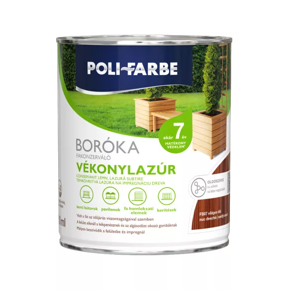 Boróka fakonzerváló vékonylazúr FB07 - világos dió - 0,75 l