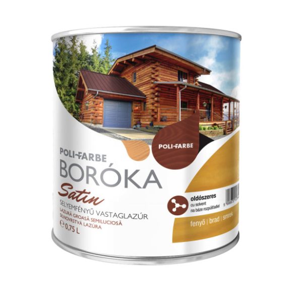 Poli-Farbe Boróka Satin lazúr - fenyő - 0,75 l