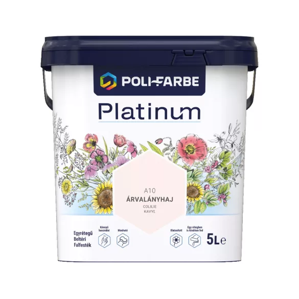 Poli-Farbe Platinum A10 egyrétegű beltéri falfesték - árvalányhaj - 5 l