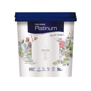 Poli-Farbe Platinum F1 egyrétegű beltéri falfesték - fehér - 5 l