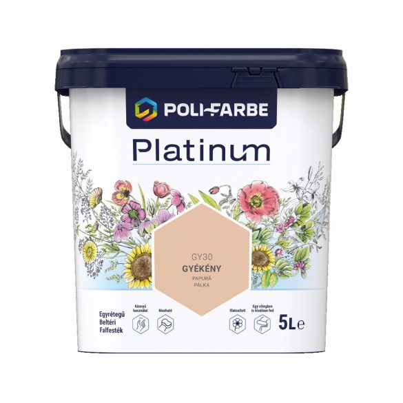 Poli-Farbe Platinum GY30 egyrétegű beltéri falfesték - gyékény - 5 l