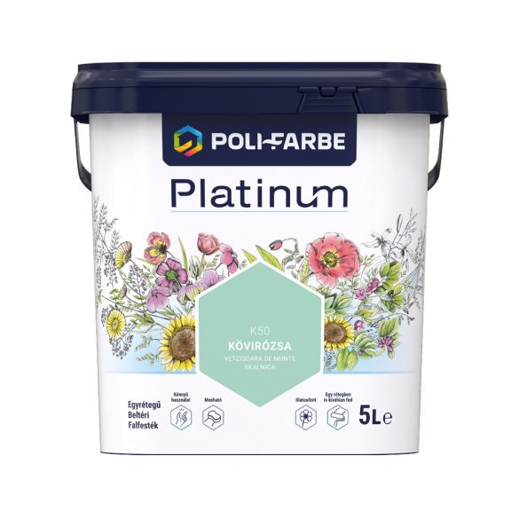 Poli-Farbe Platinum K50 egyrétegű beltéri falfesték - kövirózsa - 5 l