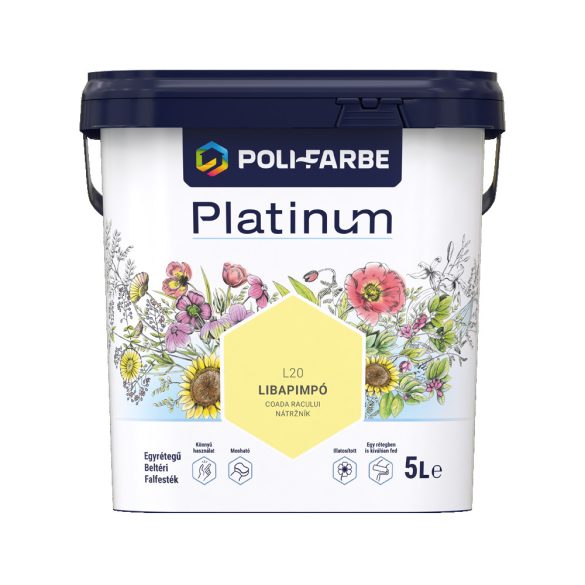 Poli-Farbe Platinum L20 egyrétegű beltéri falfesték - libapimpó - 5 l