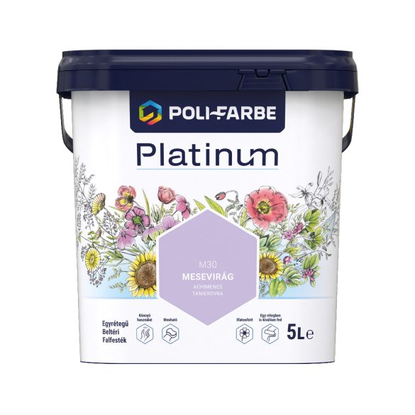 Poli-Farbe Platinum M30 egyrétegű beltéri falfesték - mesevirág - 5 l