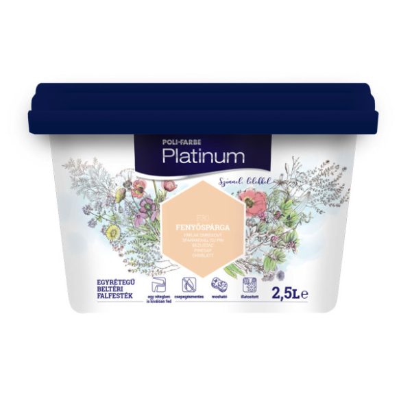 Poli-Farbe Platinum F30 egyrétegű beltéri falfesték - fenyőspárga - 2,5 l