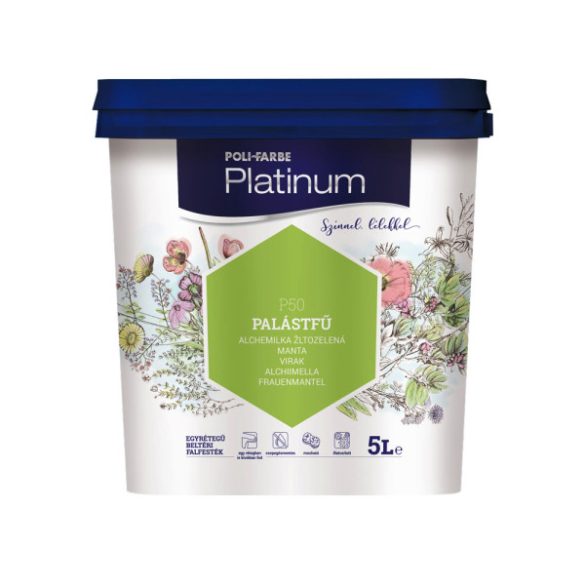 Poli-Farbe Platinum P50 egyrétegű beltéri falfesték - palástfű - 5 l