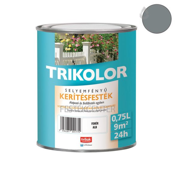 Trilak Trikolor selyemfényű kerítésfesték - betonszürke - 0,75 l