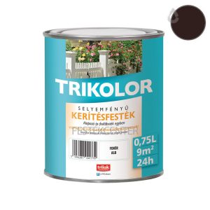Trilak Trikolor selyemfényű kerítésfesték - csokaládébarna - 0,75 l