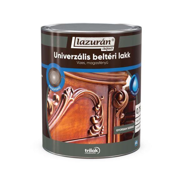 Trilak Lazurán Aqua univerzális magasfényű beltéri lakk - 0,75 l