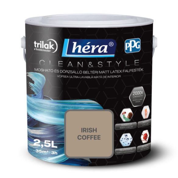 Trilak Héra Clean&Style beltéri színezett vízlepergető falfesték - irish coffee - 2,5 l