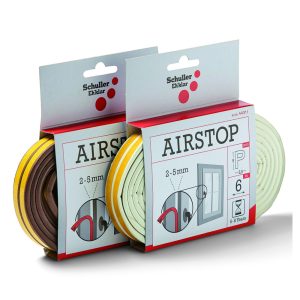 Schuller Airstop tömítőszalag - gumi, 2-5 mm résmérethez - P profil - fehér - 6 m