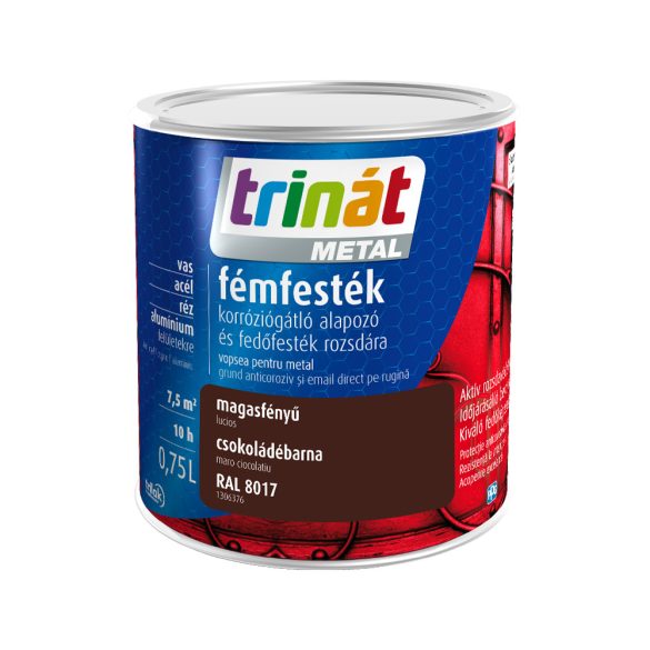 Trinát Metal magasfényű fémfesték - RAL 8017 - barna - 0,75 l