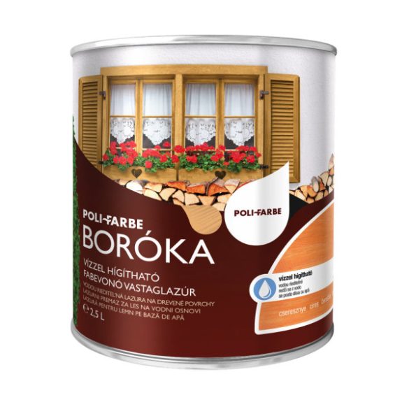 Poli-Farbe Boróka lazúr - cseresznye - 2,5 l