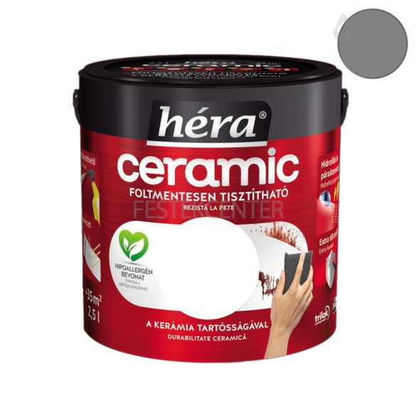Trilak Héra Ceramic beltéri falfesték - Bazaltszürke - 2,5 l
