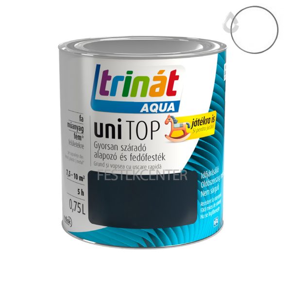 Trilak Trinát Aqua Unitop selyemfényű zománcfesték - RAL 9016 - fehér - 0,75 l